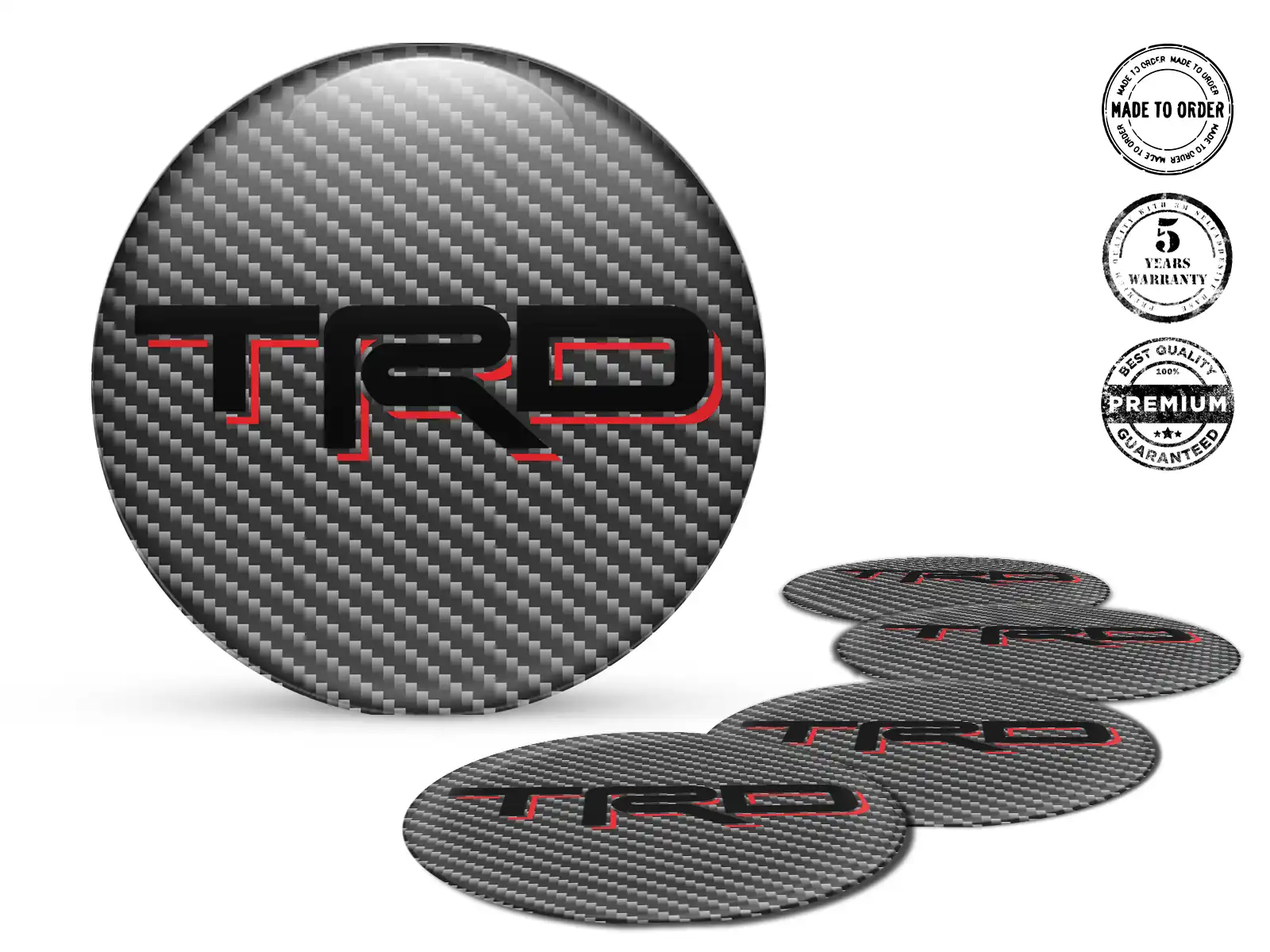 Toyota TRD Pegatina Silicona Logo Insignias de Aro de Lujo